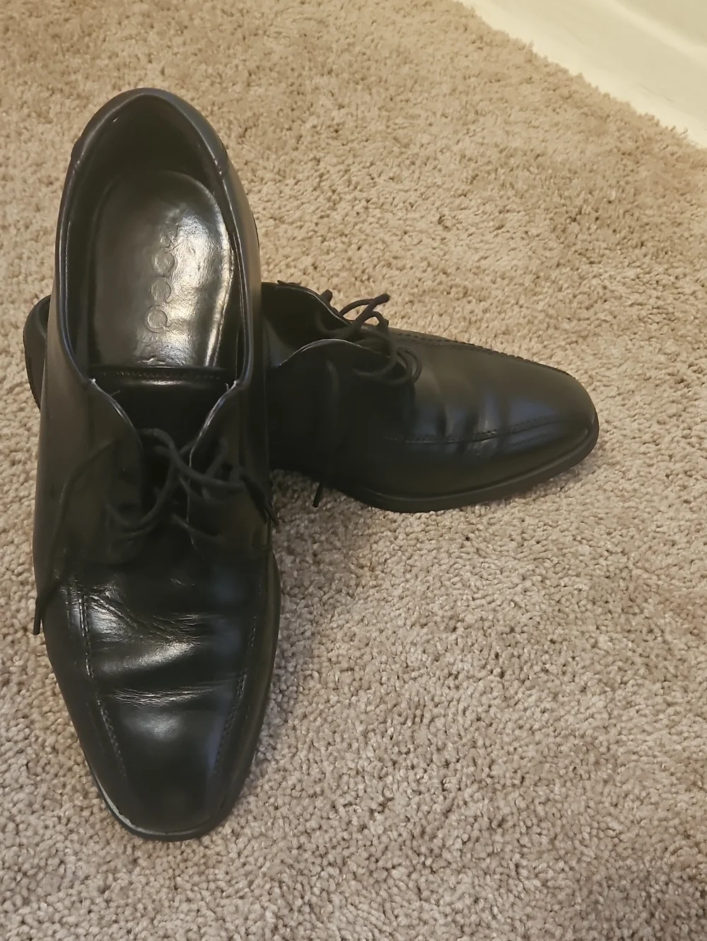 Ecco Black Leather Lace-Up Oxford Dress Shoes
